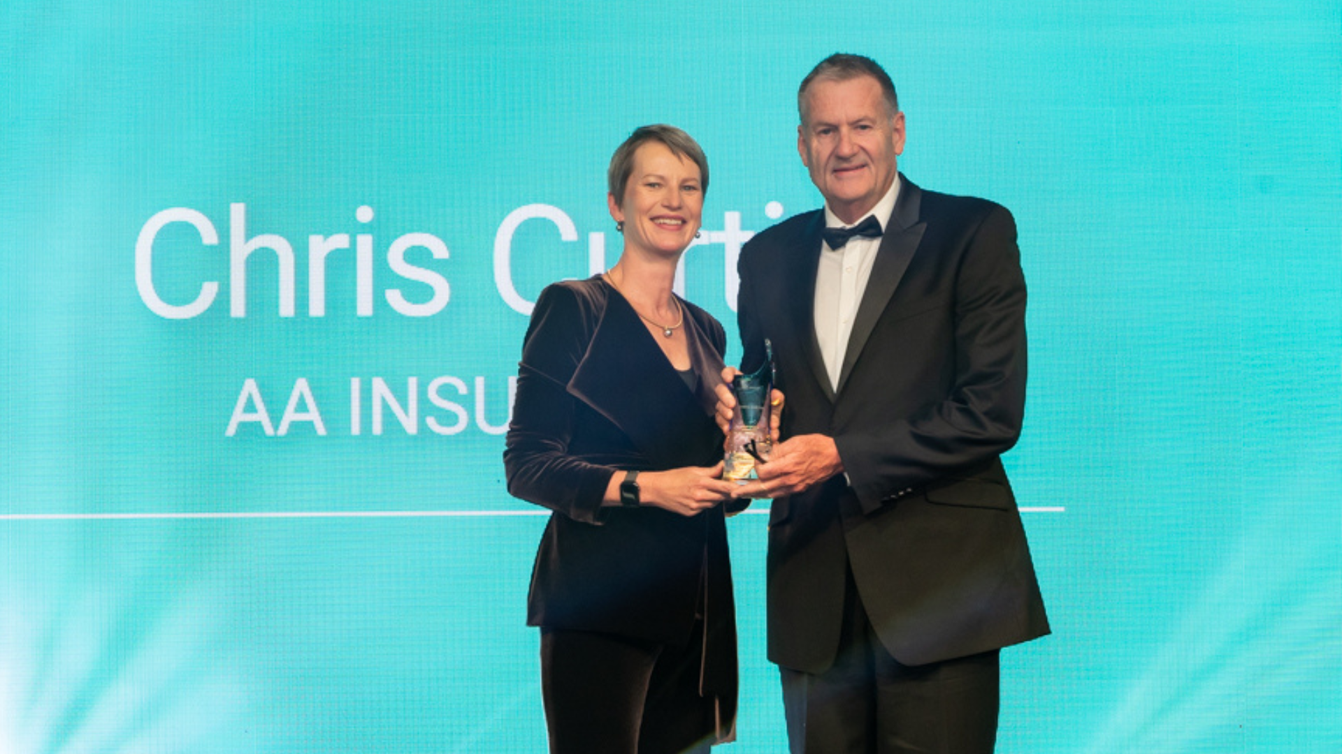 CEO Chris Curtin receiving Lifetime Achievement Award